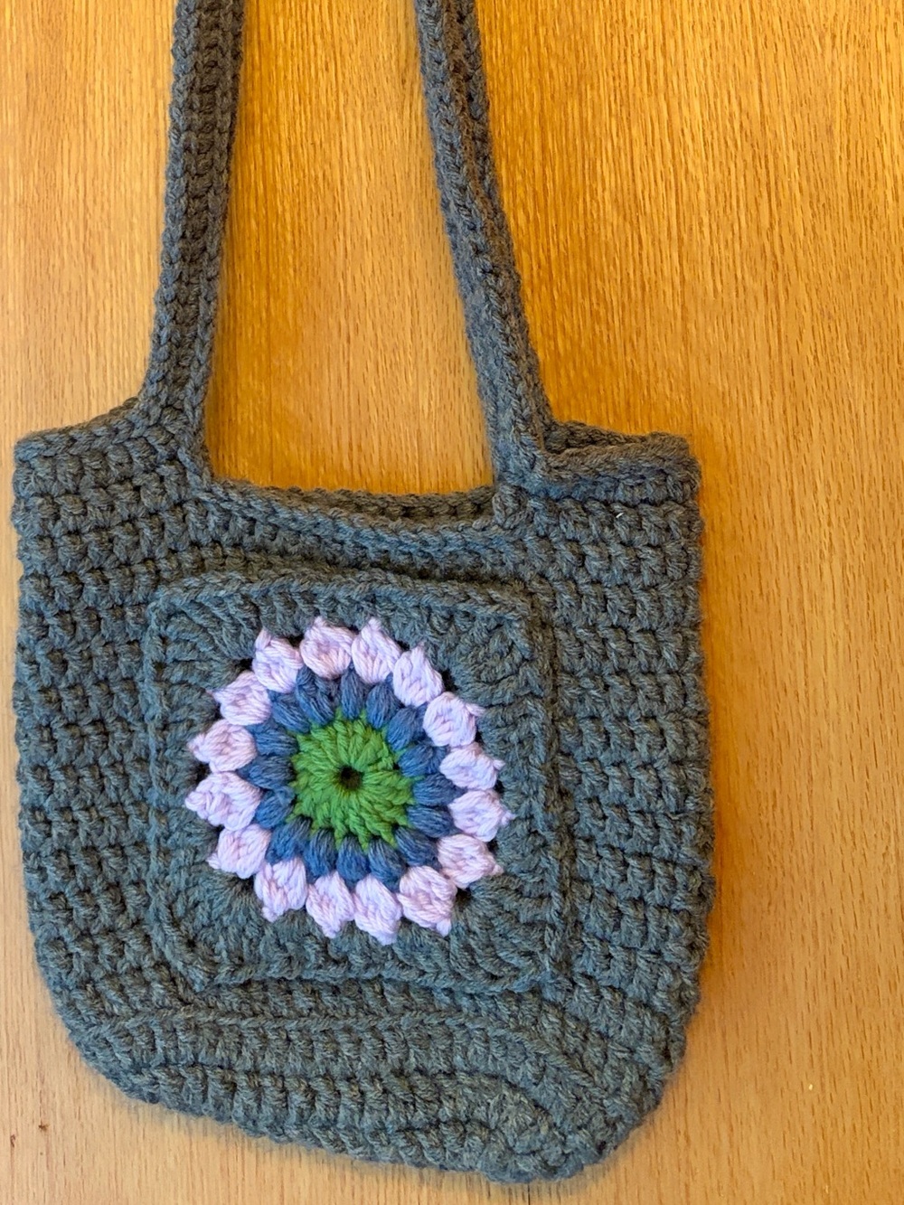 Hand Made Crochet Purse sunburst flower with front pocket